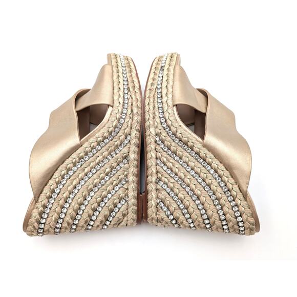 Charles by Charles David Cate Metallic Espadrille Wedge Sandal Size US9.5M EU40 - Picture 10 of 11
